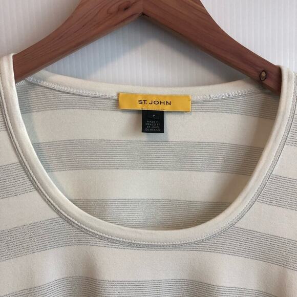 St John knits short sleeve top striped - Picture 3 of 10